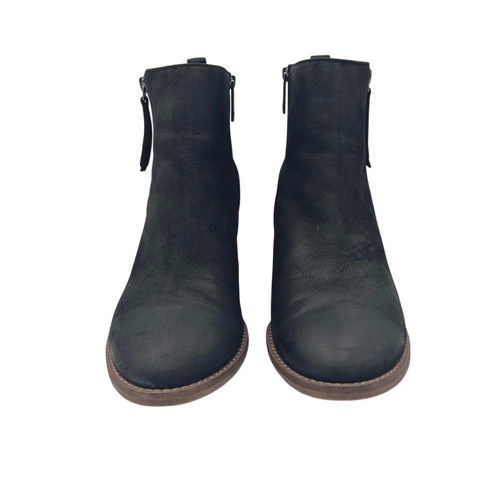 Blondo Black Leather Ankle Boots Women's 12M Nubuck Waterproof Zip Block Heel - Picture 4 of 12